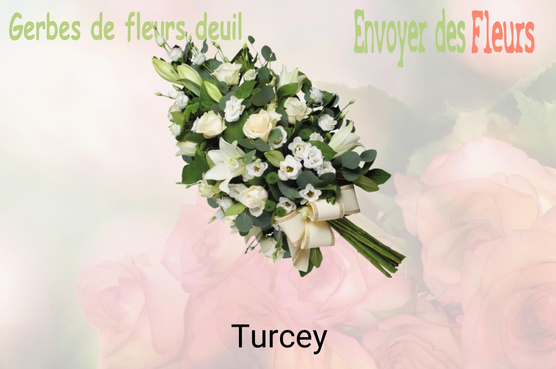 Gerbe de fleurs de deuil livrée à Turcey